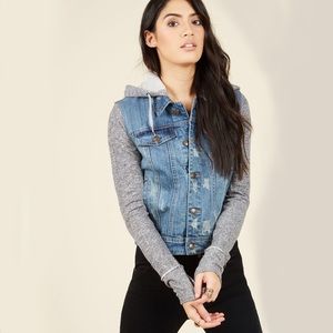 Modcloth Jean Jacket with Detachable Hoodie